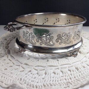 Vintage Casserole Holder Viking Plate Heavy Footed Server 3" Deep 65/8" Diameter